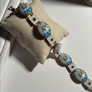 Vintage Floral Painting Porcelain Bracelet